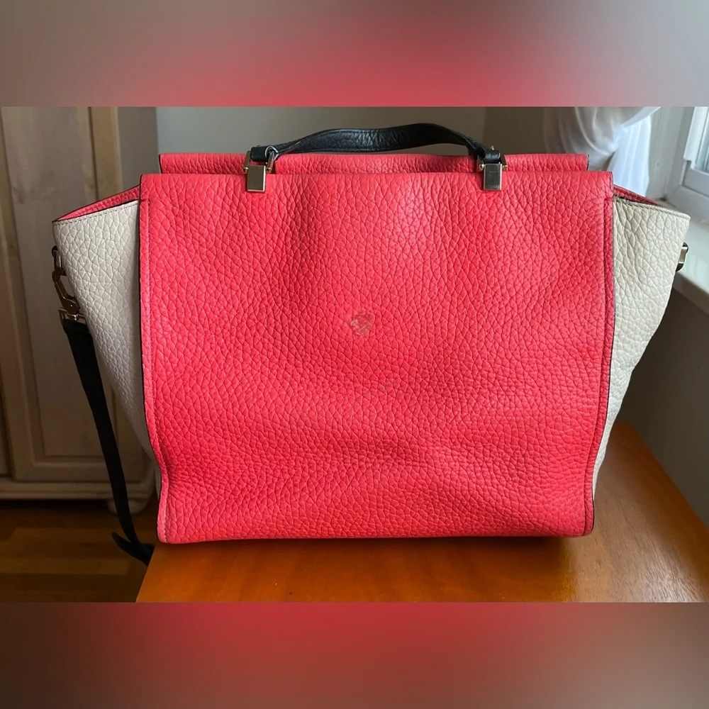 Kate spade Chelsea Hayden pebbled leather colorblock satchel with strap purse - Picture 7 of 17